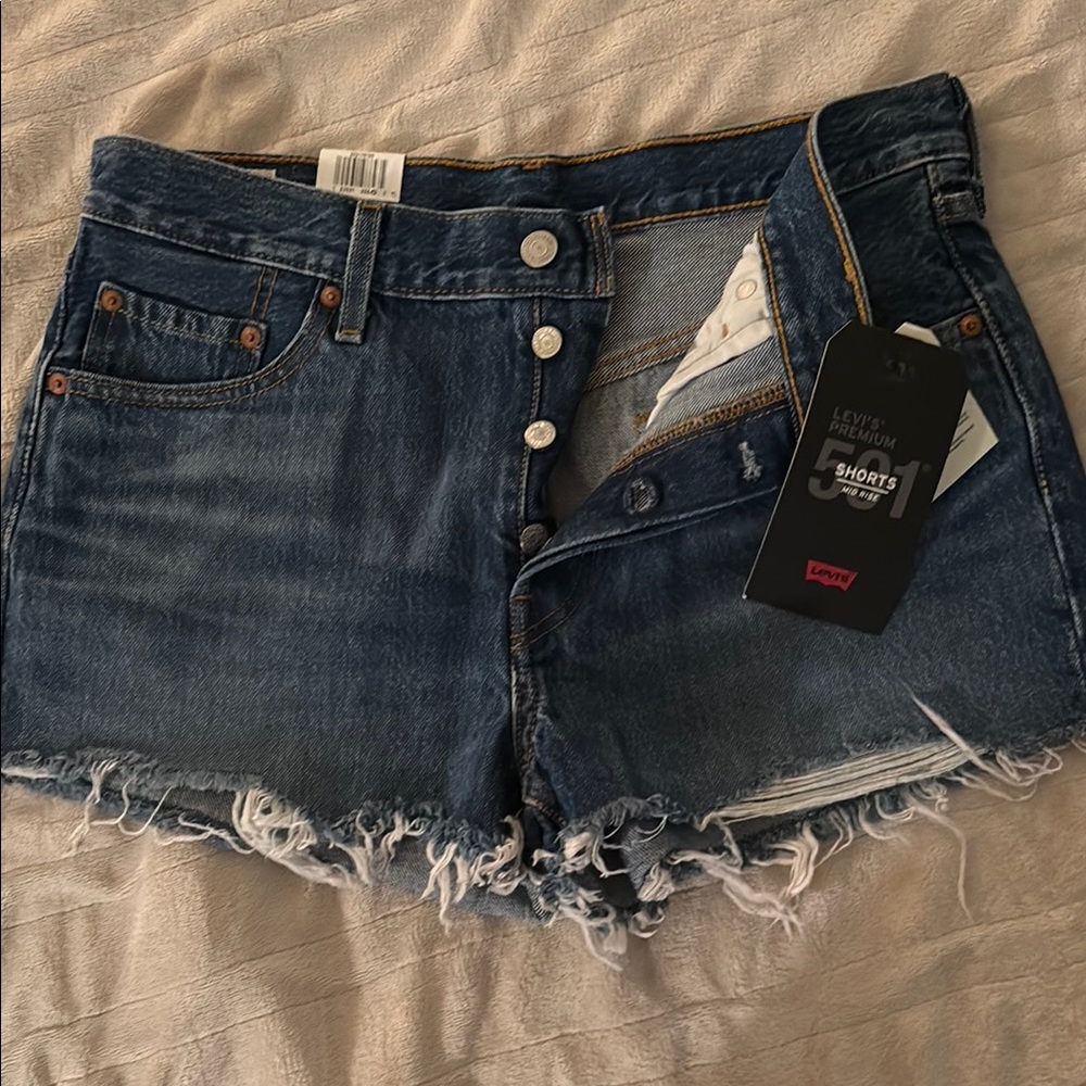 Levi's Blue Jean Shorts Distressed Cut-Off Style